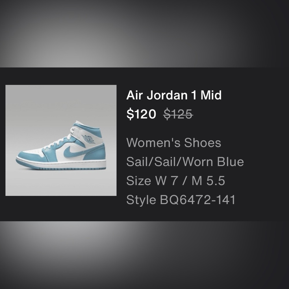 Jordan 1 Mid Women's Sneakers - Sail and Blue